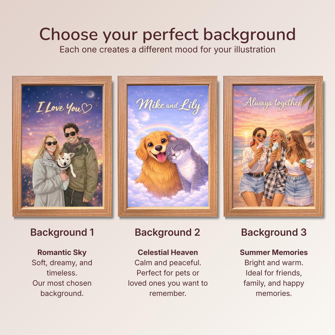 Custom Illustrated Light Frame from Your Photo